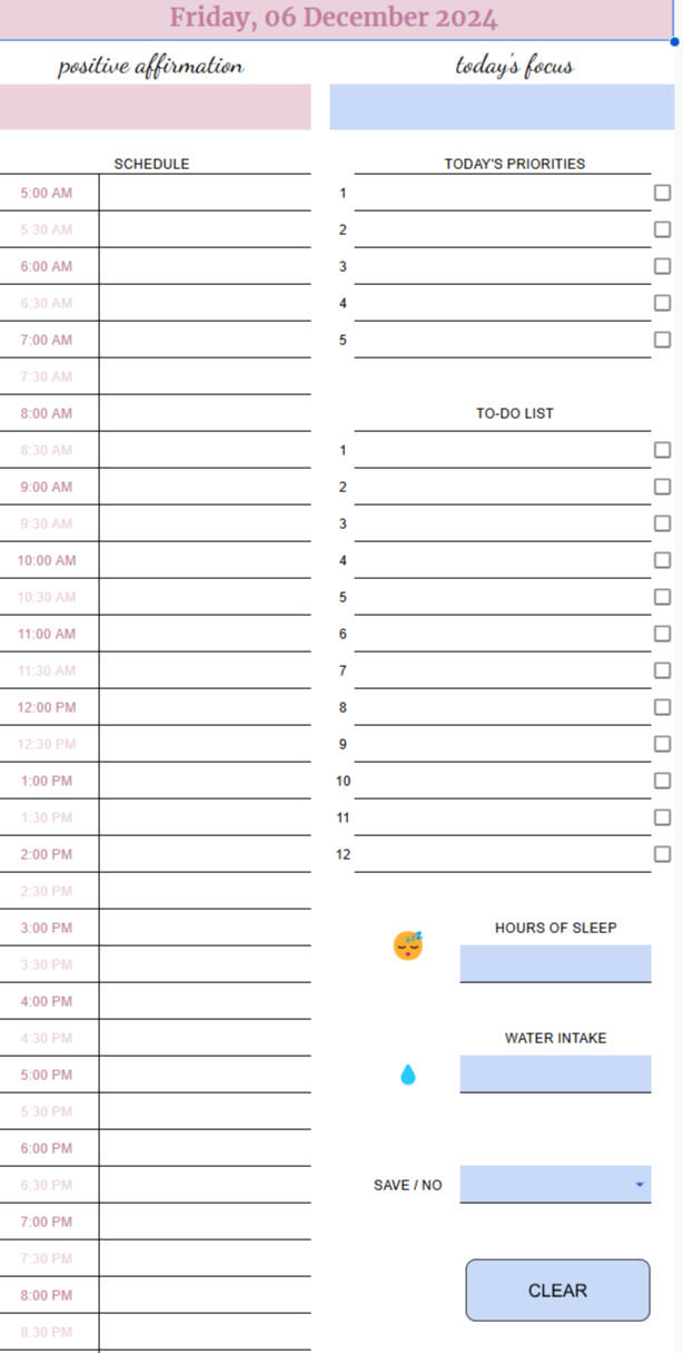 Daily Planner Template